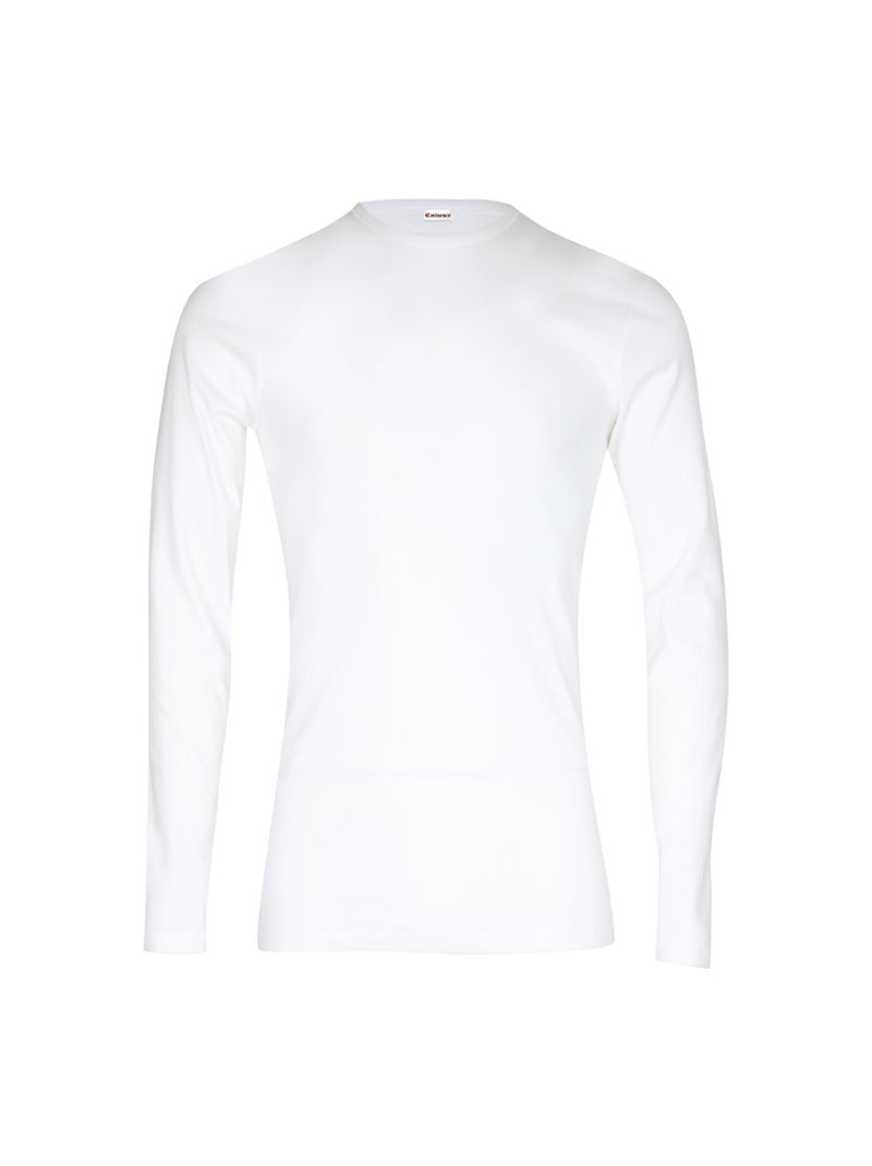 T-shirt col rond manches longues homme Pur Coton Premium Eminence Blanc - Kiabi