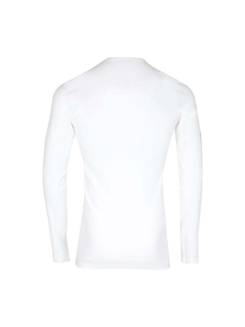 T-shirt col rond manches longues homme Pur Coton Premium Eminence Blanc - Kiabi