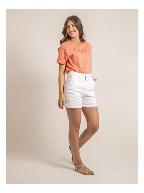 T-shirt col rond message FAKO - Kiabi