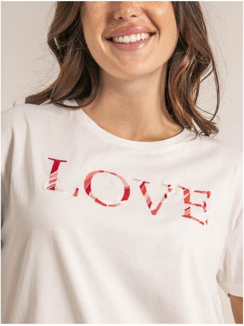 T-shirt col rond message FAKO - Kiabi