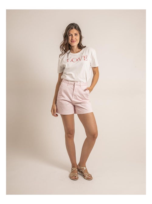 T-shirt col rond message FAKO - Kiabi