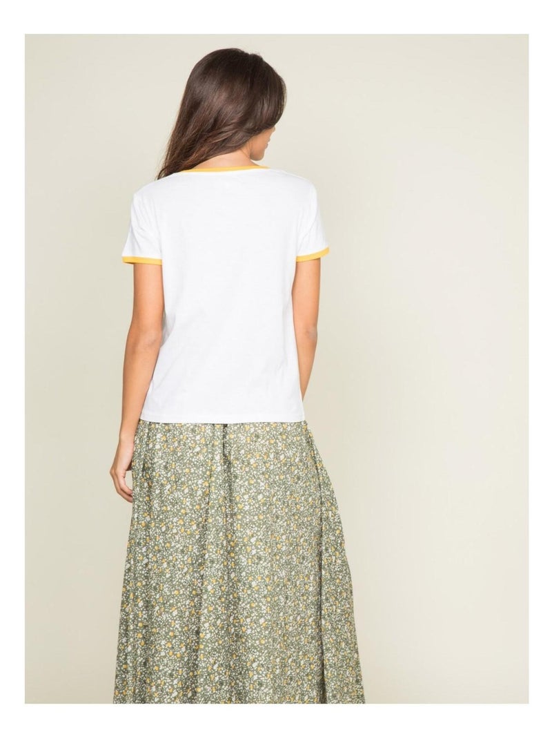 T-shirt col rond message FELIPE Jaune - Kiabi