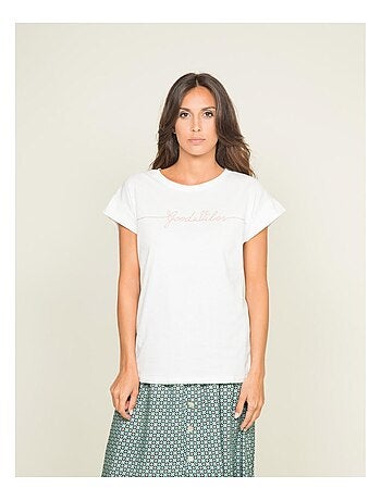 T-shirt col rond message FIBES