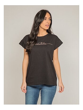 T-shirt col rond message FIBES