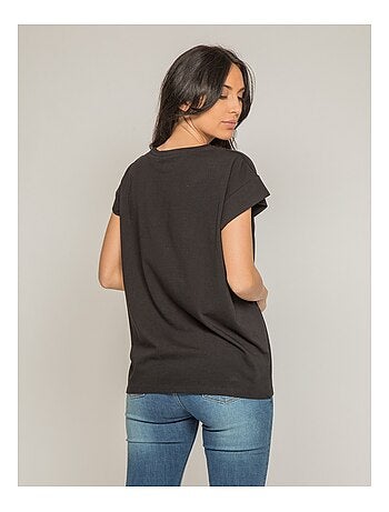 T-shirt col rond message FIBES