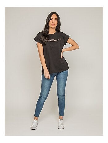 T-shirt col rond message FIBES