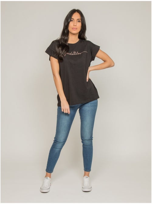 T-shirt col rond message FIBES - Kiabi