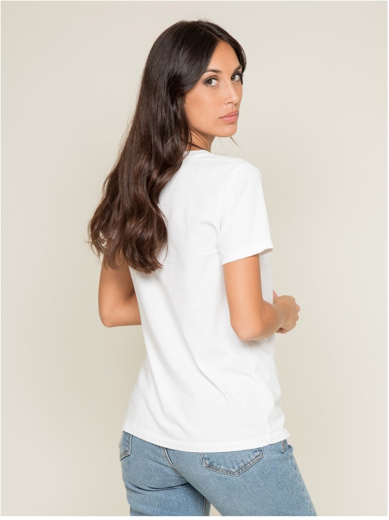 T-shirt col rond message FIBEXO Blanc - Kiabi