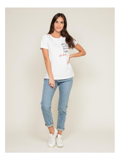 T-shirt col rond message FIBEXO - Kiabi