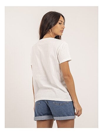 T-shirt col rond message FIGUIER