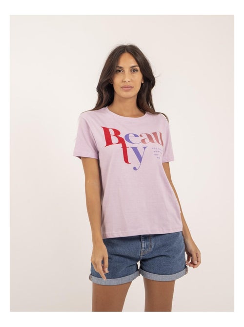 T-shirt col rond message FIGUIER - Kiabi