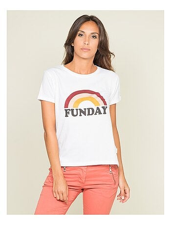 T-shirt col rond message FINA