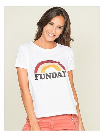 T-shirt col rond message FINA