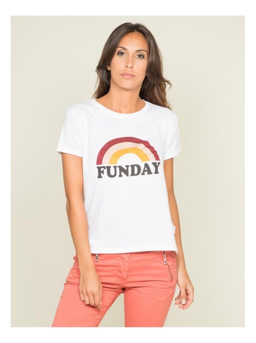 T-shirt col rond message FINA - Kiabi
