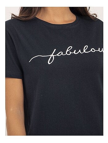 T-shirt col rond message FIORELLI