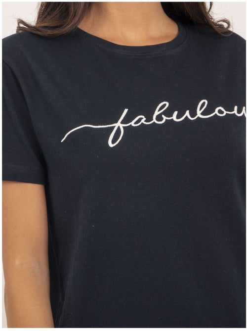 T-shirt col rond message FIORELLI - Kiabi
