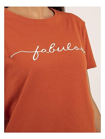 T-shirt col rond message FIORELLI