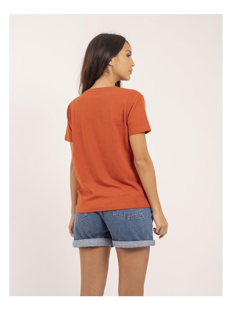 T-shirt col rond message FIORELLI Rouge brique - Kiabi