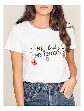 T-shirt col rond message FLETY