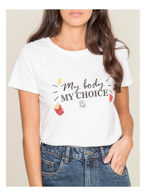 T-shirt col rond message FLETY - Kiabi