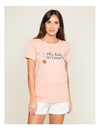 T-shirt col rond message FLETY