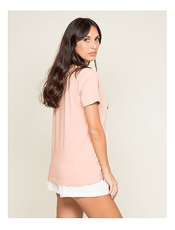 T-shirt col rond message FLETY