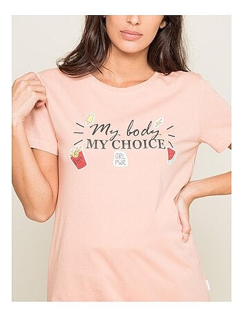 T-shirt col rond message FLETY