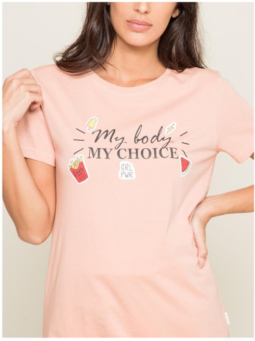 T-shirt col rond message FLETY - Kiabi