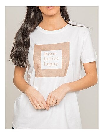 T-shirt col rond message FLIGNY