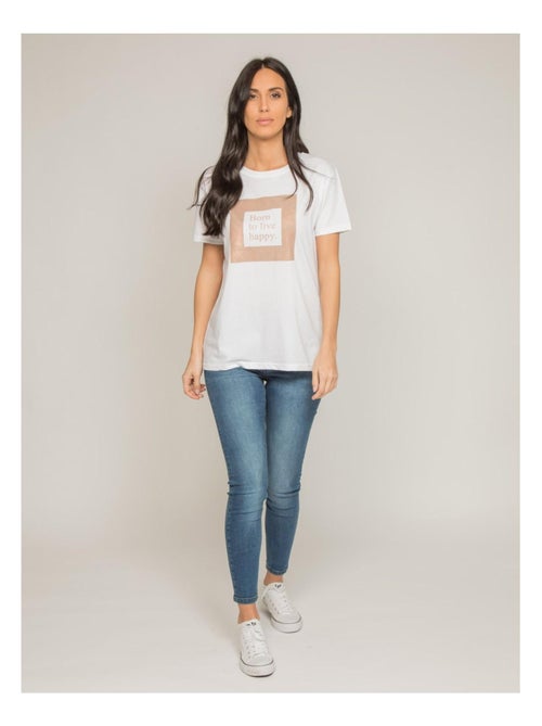 T-shirt col rond message FLIGNY - Kiabi
