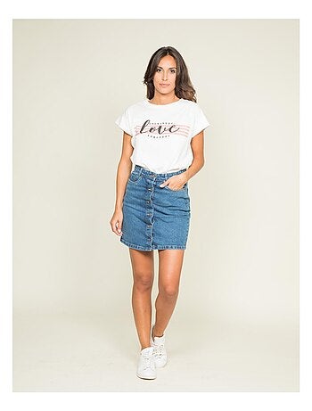 T-shirt col rond message FODY