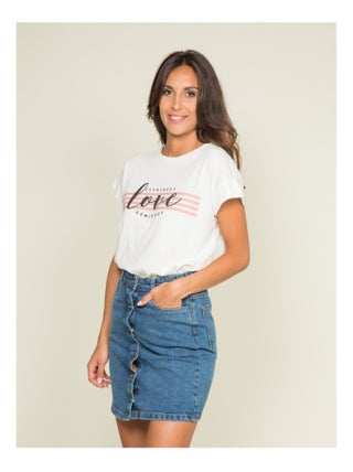 T-shirt col rond message FODY