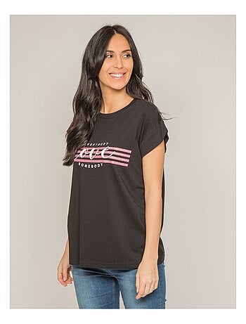 T-shirt col rond message FODY