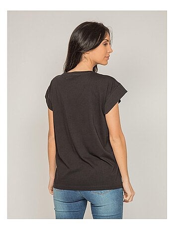 T-shirt col rond message FODY