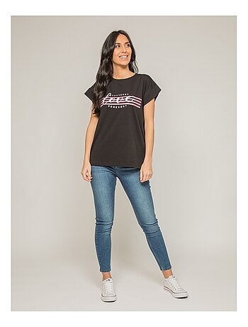 T-shirt col rond message FODY