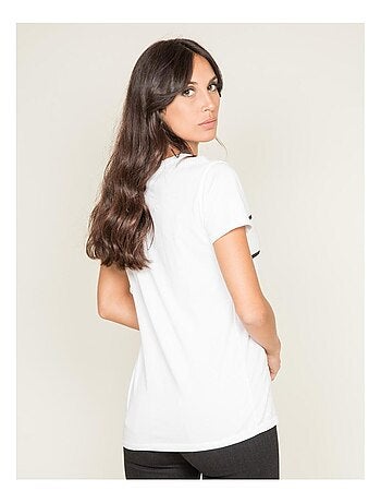 T-shirt col rond message FOLIDAY