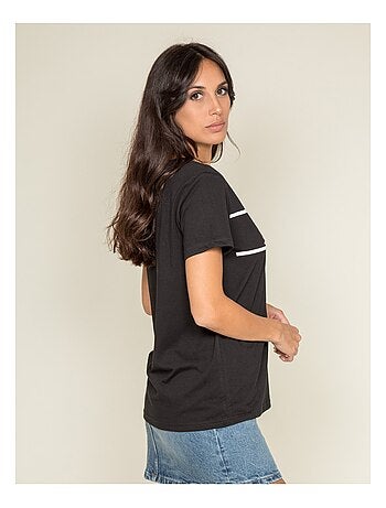 T-shirt col rond message FOLIDAY