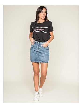 T-shirt col rond message FOLIDAY