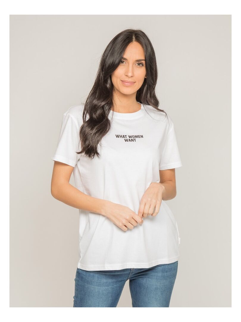 T-shirt col rond message FOMEREY Blanc - Kiabi