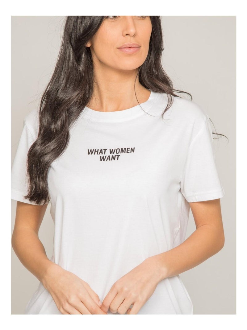T-shirt col rond message FOMEREY Blanc - Kiabi