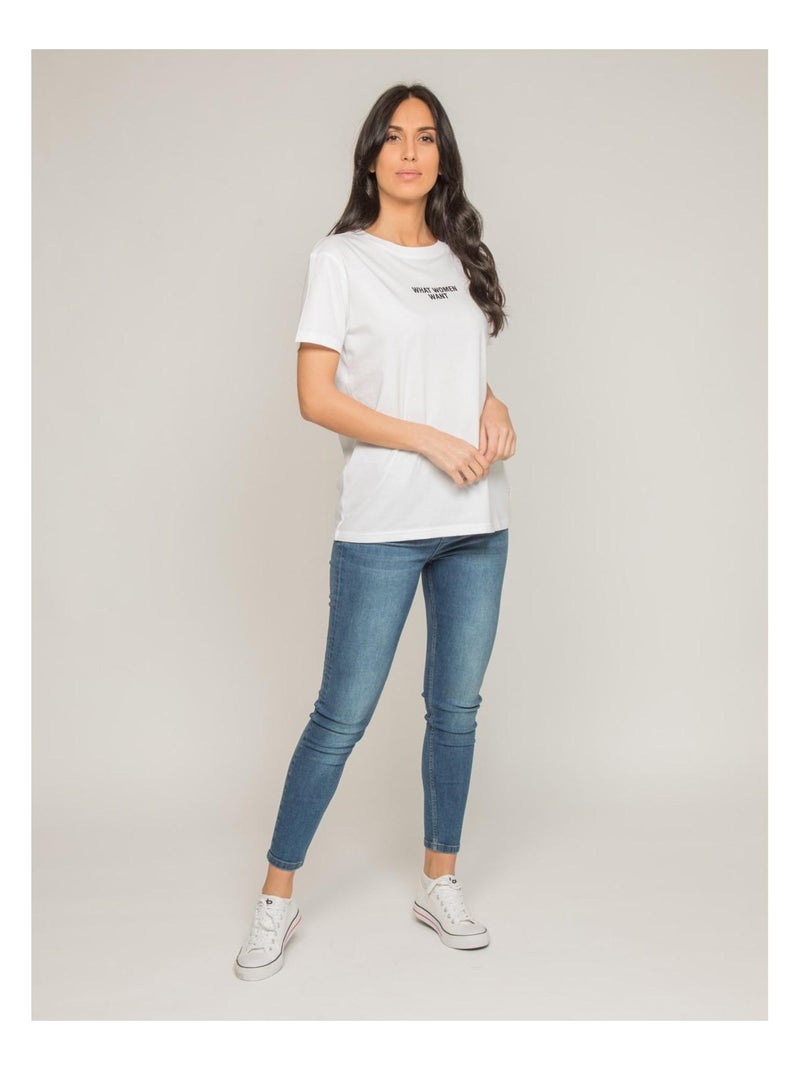 T-shirt col rond message FOMEREY Blanc - Kiabi