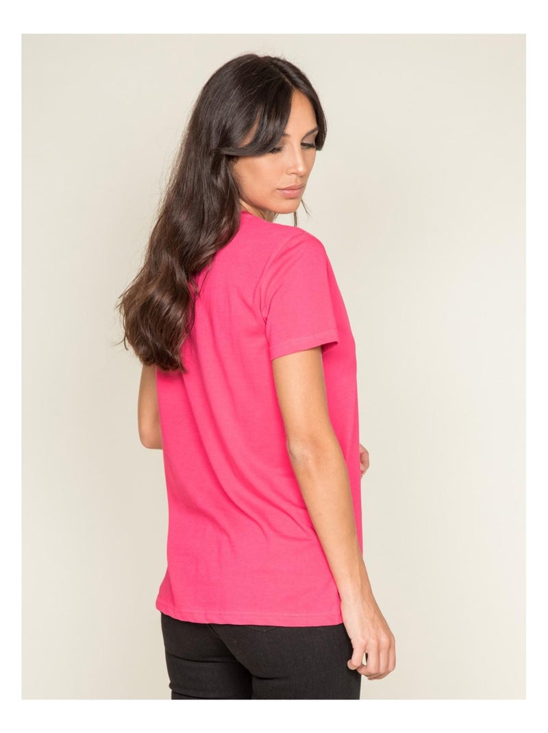 T-shirt col rond message FOMEREY Rose fushia - Kiabi
