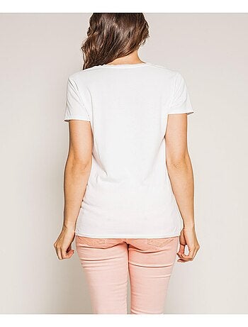 T-shirt col rond message FORTY
