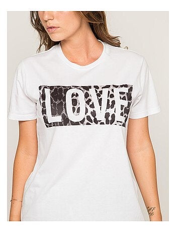 T-shirt col rond message FOVE