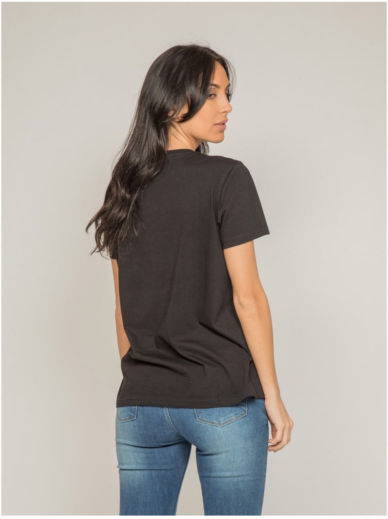 T-shirt col rond message FRAMONT Noir - Kiabi