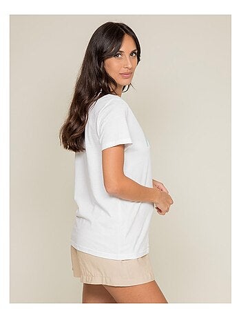 T-shirt col rond message FRECHOU