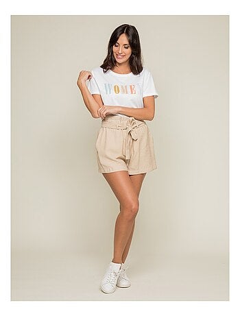 T-shirt col rond message FRECHOU