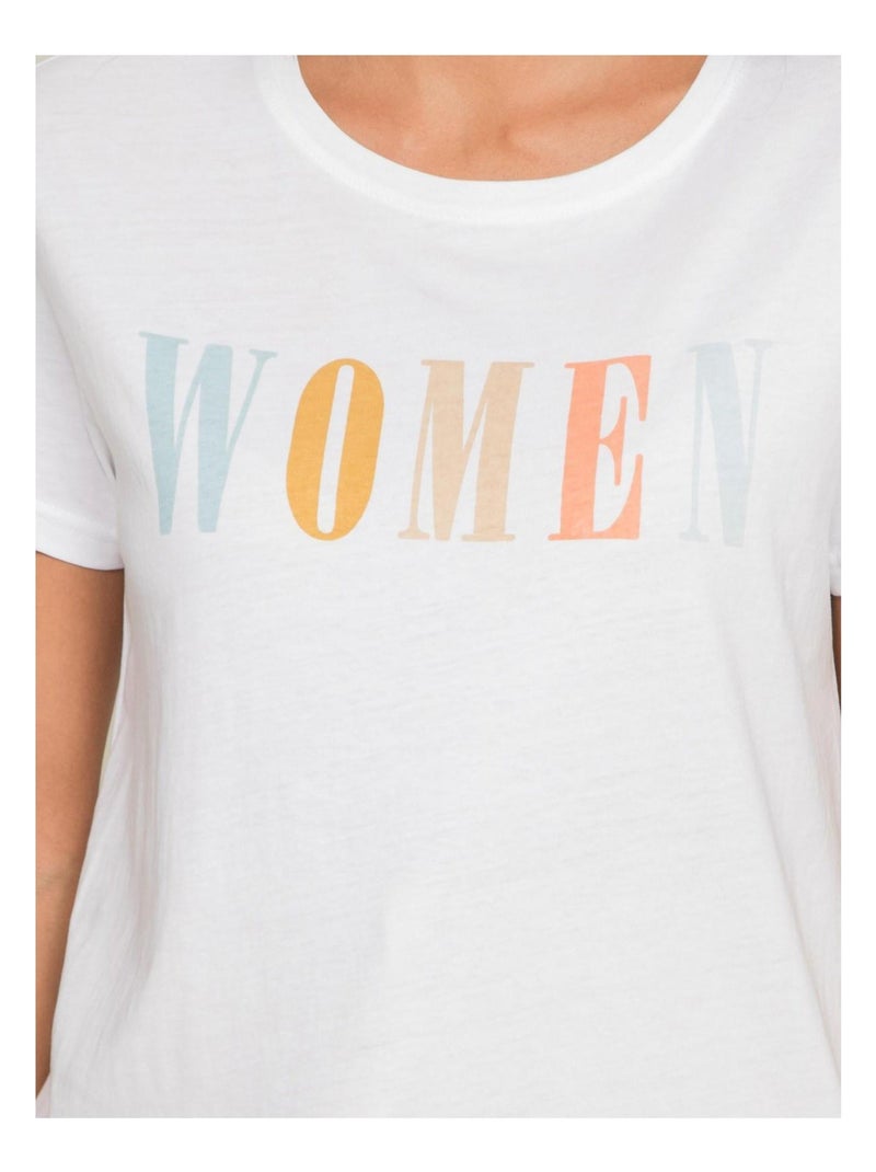 T-shirt col rond message FRECHOU Blanc - Kiabi