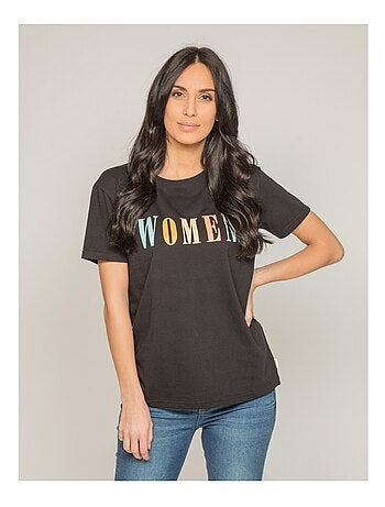 T-shirt col rond message FRECHOU