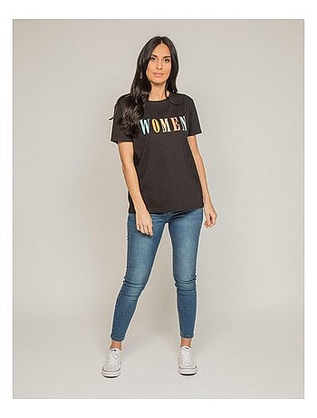 T-shirt col rond message FRECHOU